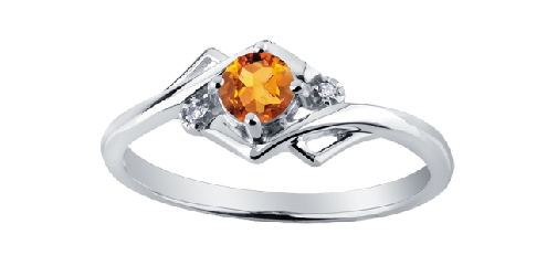 10K White Gold Citrine & Diamond Ring.
Citrine – 4mm
Canadian certified gold.