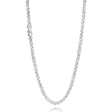 Sterling silver Miss MIMI small rounded cube chain; 45cm.