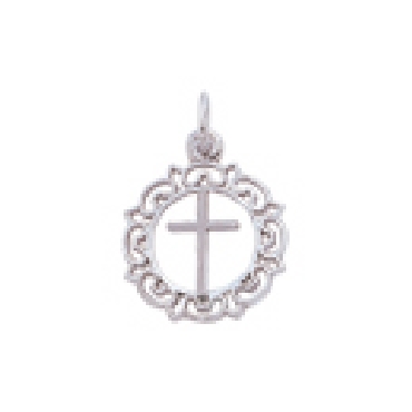Sterling Silver Cross In Circle Charm