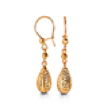 10k tower yellow gold drop earrings