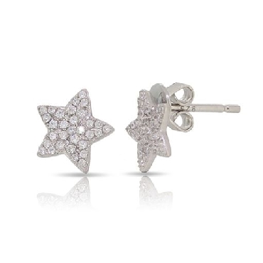Sterling silver Miss MIMI pave star studs.