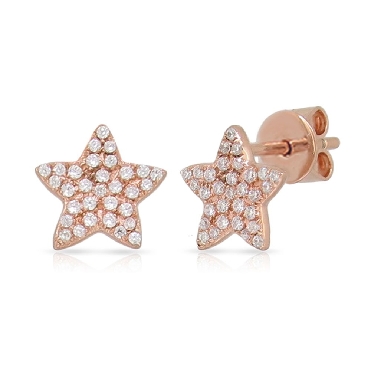 Sterling silver Miss MIMI pave star studs.