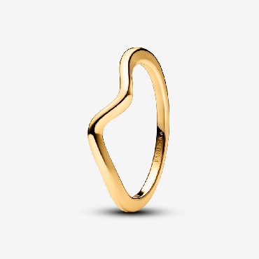Pandora® Sterling silver wave 14k gold plated ring.