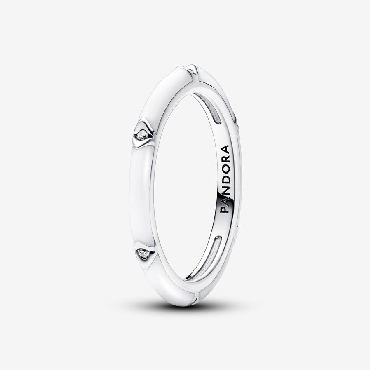 Pandora® Sterling silver ring with enamel and clear cubic zirconia