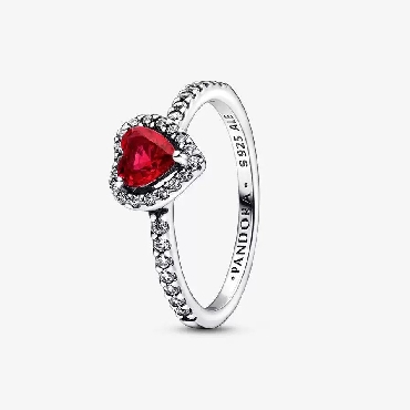 Pandora® sterling silver heart ring with cherries.
Size 5