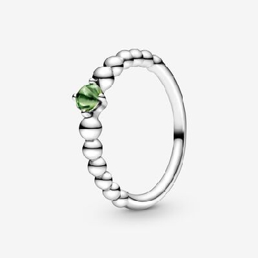 Pandora® August Birthstone Ring Sterling Silver Ring with Spring Green Topaz Size 7