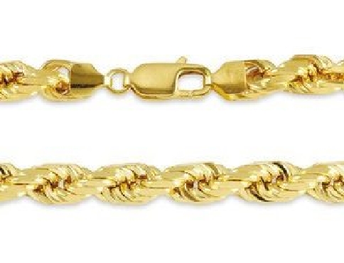 10k yellow gold solid rope chain.