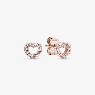 Pandora Rose® Captured Hearts Earrings With cz s