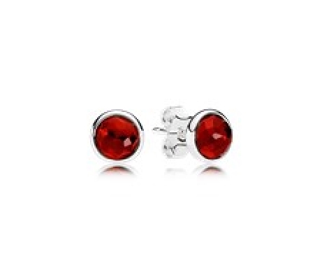 Pandora® July Droplet Earrings With Synthetic Ruby