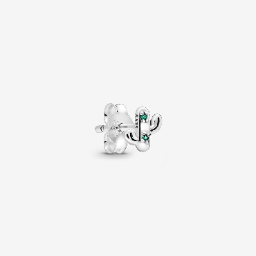 Pandora Me® cactus stud earring with royal green crystal