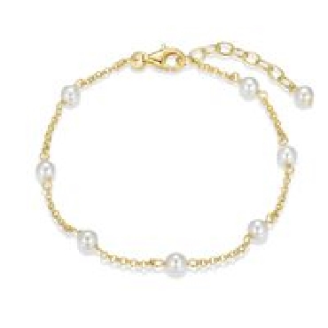 Sterling silver Reign bracelet with white shell PL 4mm.