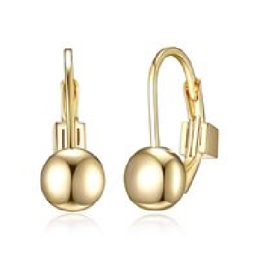 Elle® gold plated   Lock and Key   earrings with mother of pearl and signature rubies.