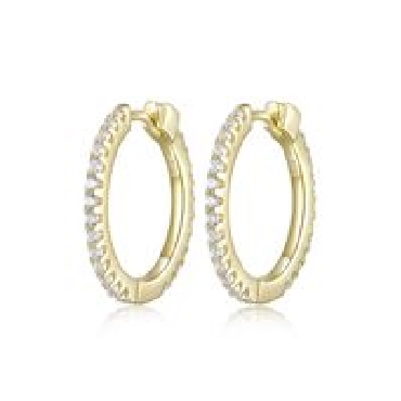 Sterling silver Elle 20mm hoop earrings with signature rubies