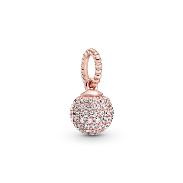 Pandora® rose pendant with clear cubic zirconia with chain