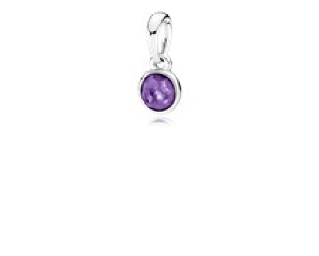 Pandora® February Droplet Pendant With Synthetic Amethyst