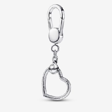 Pandora® sterling silver small heart bag charm holder.