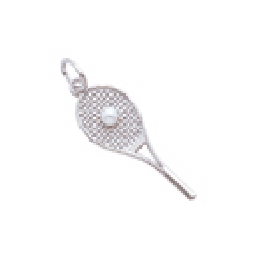 Sterling Silver TENNIS RAQUET
With Pearl Charm