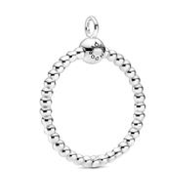 Pandora® Medium beaded sterling silver O Pendant