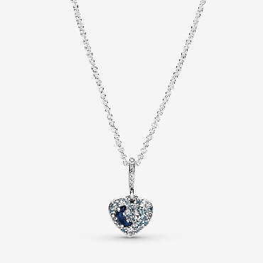 Pandora® sterling silver heart necklace with syklight.