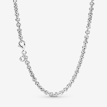 Pandora® sterling silver; thick cable chain necklace.