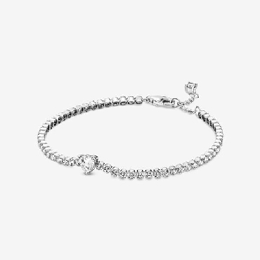 Pandora® heart sterling silver tennis bracelet