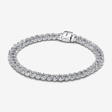 Sterling silver Pandora® bracelet with clear cubic zirconia.