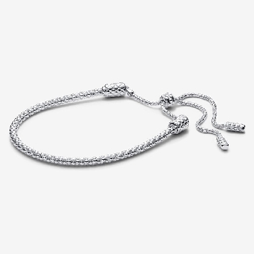 Pandora® Sterling silver studded chain sliding bracelet.