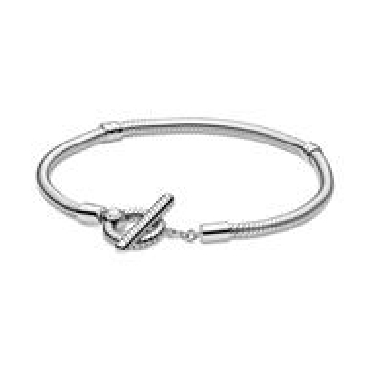Pandora® Snake chain sterling silver T-bar bracelet.