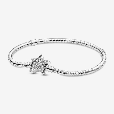 Pandora® Snake chain sterling silver bracelet with CA Star clasp 17cm