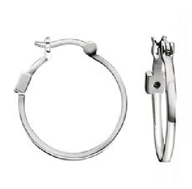 Elle® Jewellery.
Sterling silver hoops with rhodium finish & signature rubies.
