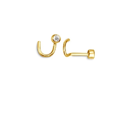 10k gold nose ring with Cubic Zirconia.