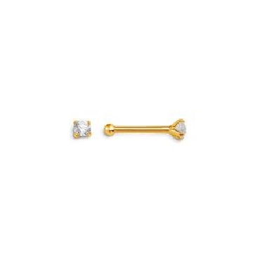 10k gold nose ring with Cubic Zirconia.