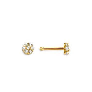 10k gold nose ring with Cubic Zirconia.