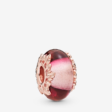 Pandora® Rose® Pink Murano Glass Leaves Charm
