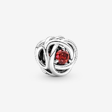 Pandora® July birthstone charm with red crystal.