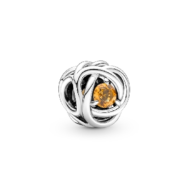 Pandora® November birthstone charm with honey colour crystal.