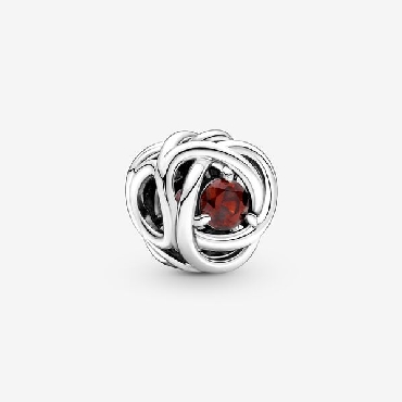Pandora® January birthstone charm with salsa red crystal.