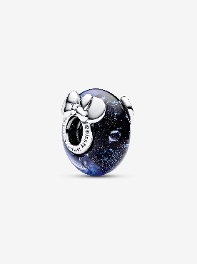 Pandora sterling silver mickey and minnie round charm.