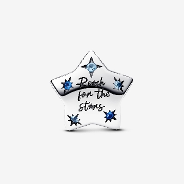 Sterling Silver Pandora® star stellar blue charm.
  reach for the stars