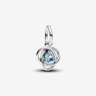 Pandora® Sterling silver dangle with sea aqua blue crystal