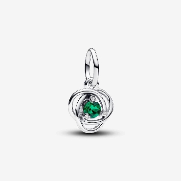 Pandora® Sterling silver dangle with royal green crystal