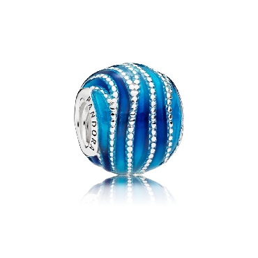 Pandora® Blue Swirls Charm With mixed enamel