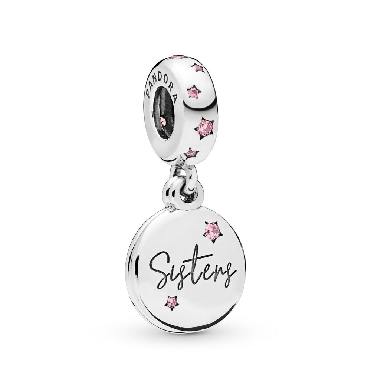 Pandora® Forever Sisters Charm with pink cubic zirconias You don t always see them but they are always there