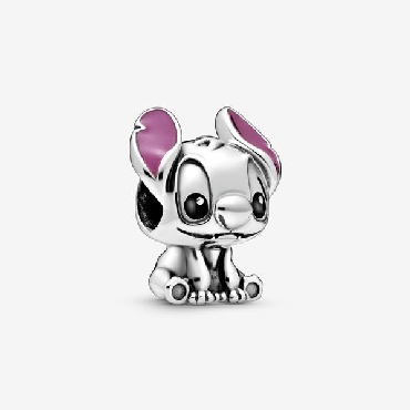 Pandora® Disney Stitch sterling silver charm with black and purple enamel.