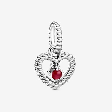 Pandora® January Birthstone Charm.
Sterling Silver dangle with dark red crystal.