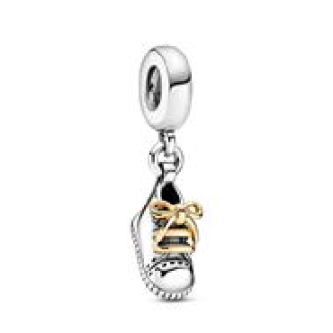 Pandora® Baby shoe sterling silver and 14k gold dangle