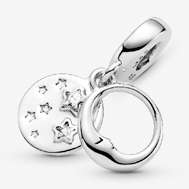 Pandora® moon and star sterling silver dangle you are my universe