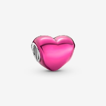 Pandora® sterling silver; heart dangle.