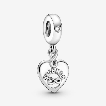 Pandora® sterling silver friends and infinity heart sterling silver dangle friends forever