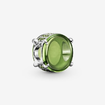 Pandora® sterling silver charmwith light green
